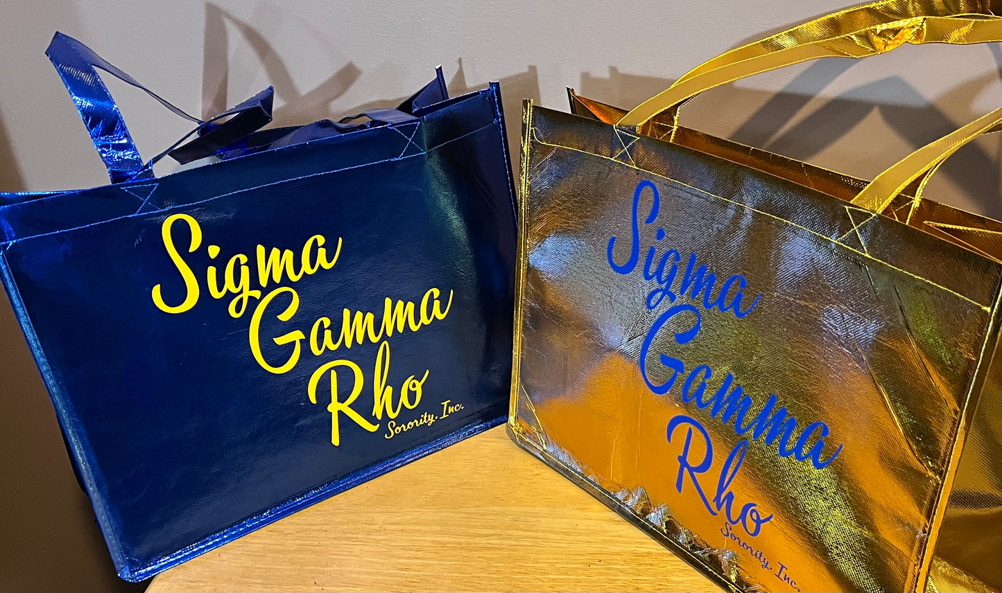 Sigma Royal Blue Metallic Tote Bag