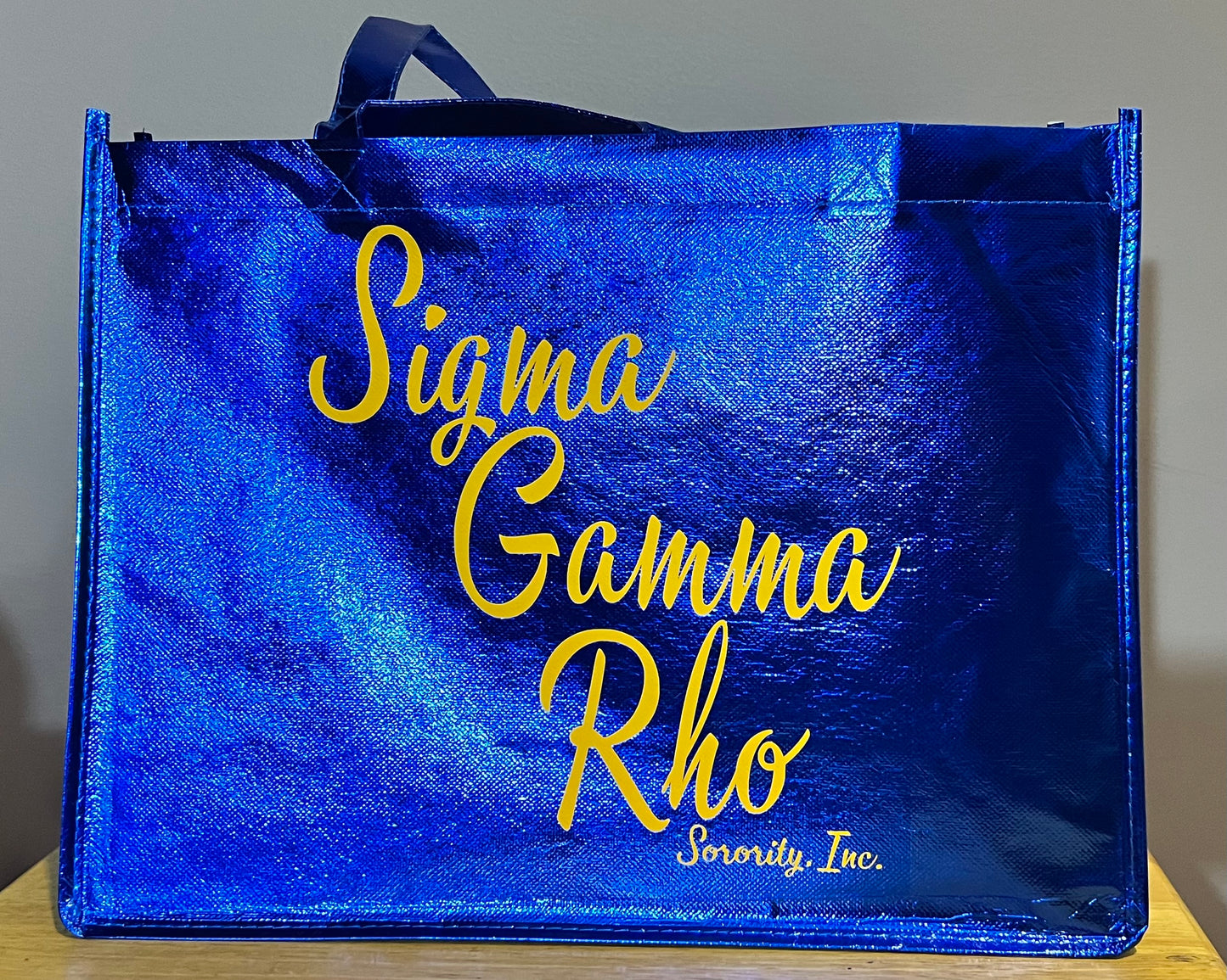 Sigma Royal Blue Metallic Tote Bag