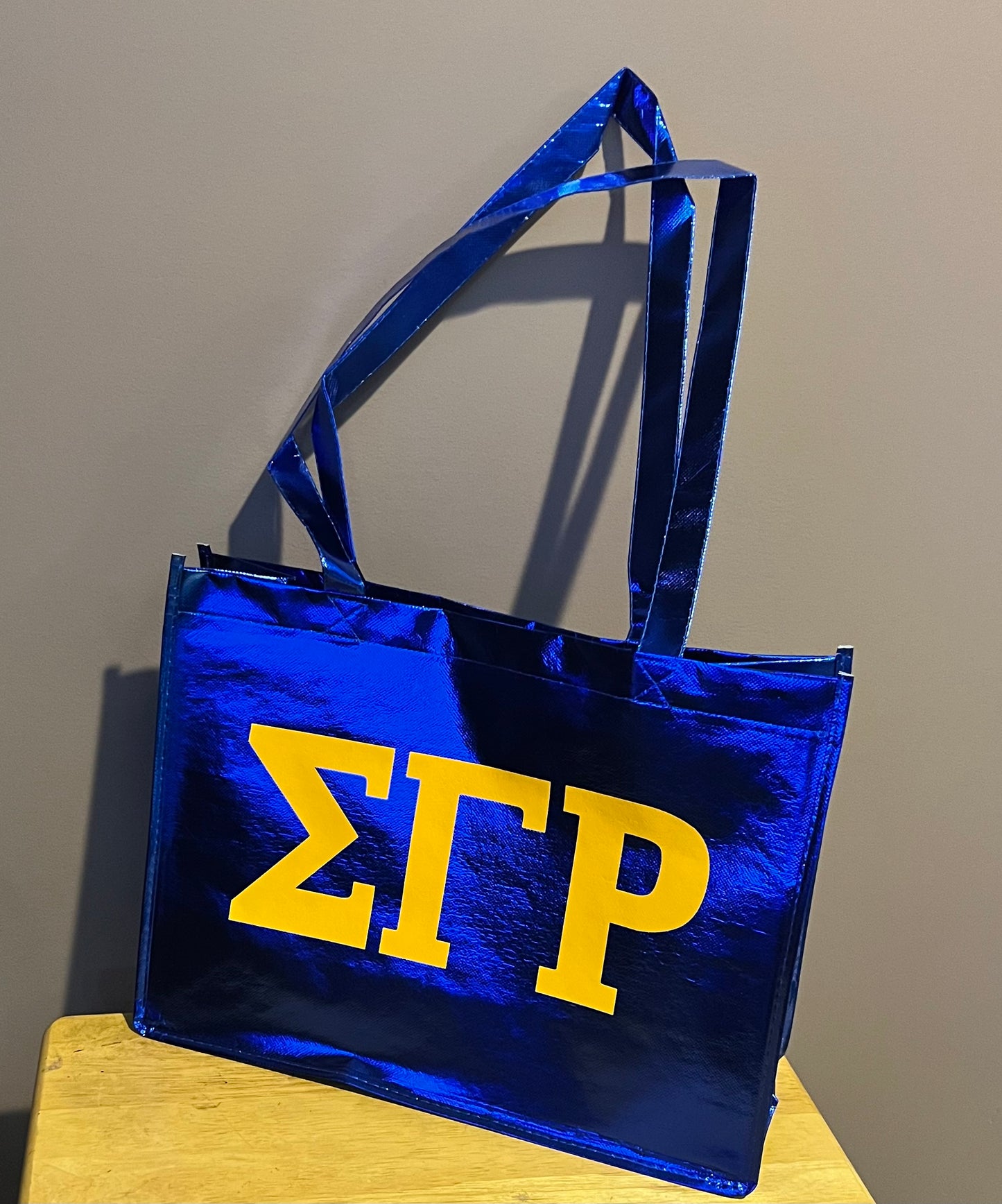 Sigma Royal Blue Metallic Tote Bag