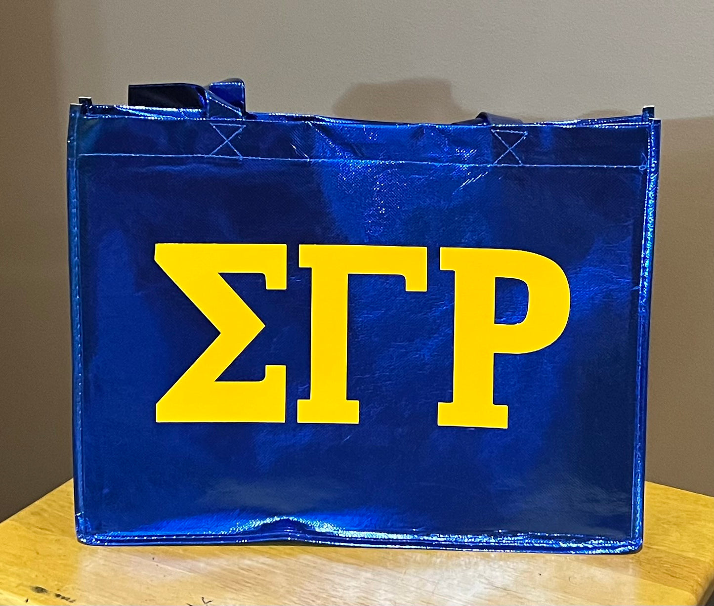 Sigma Royal Blue Metallic Tote Bag