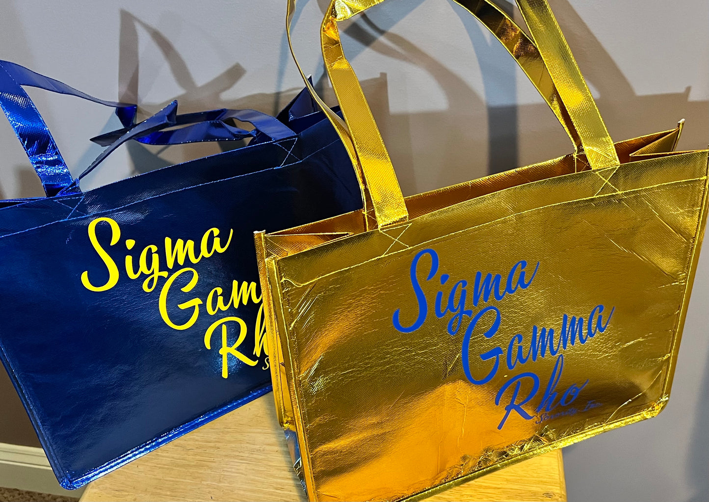 Sigma Royal Blue Metallic Tote Bag