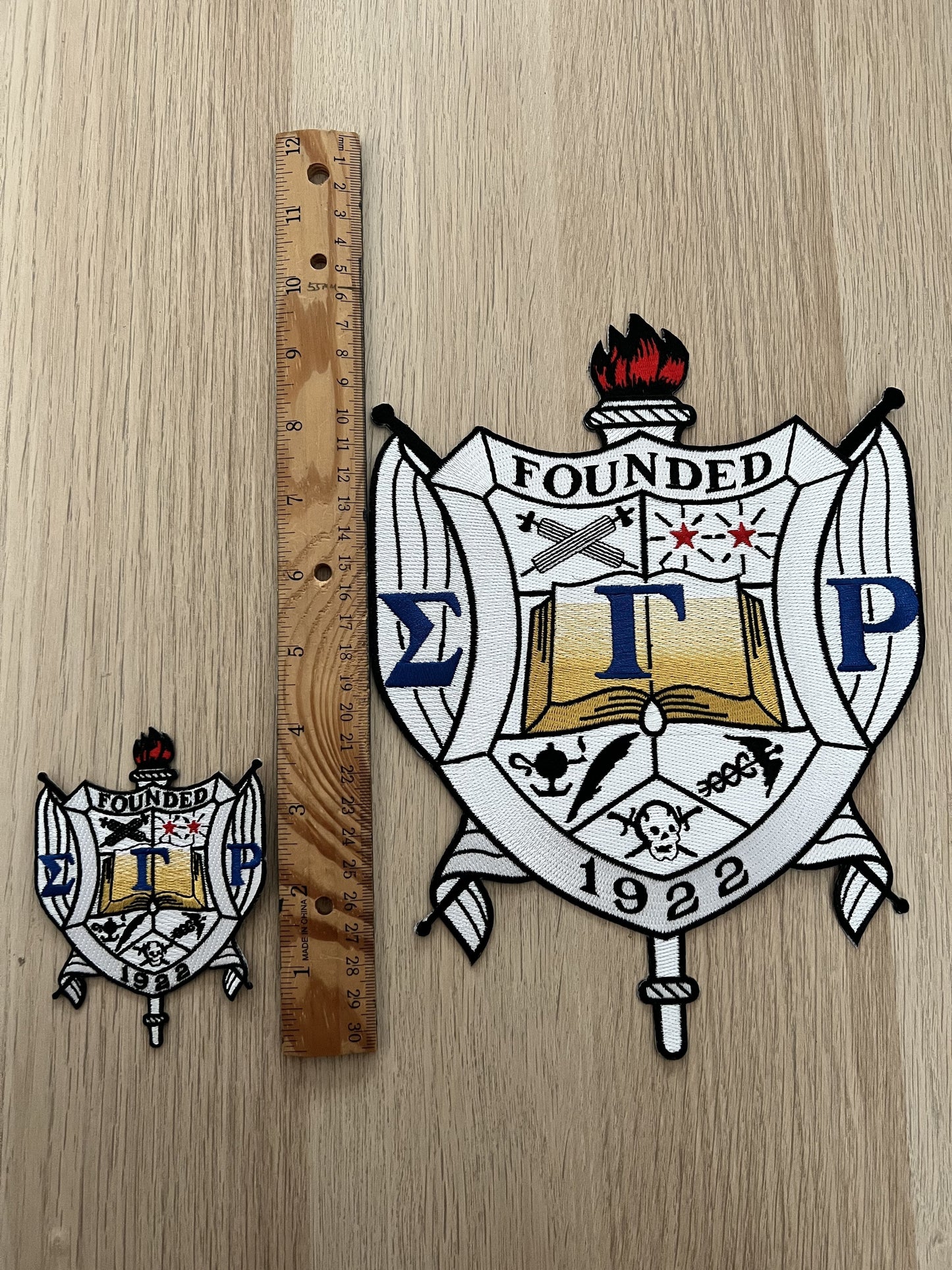 Sigma Embroidery Shield Patches, 4" & 10"