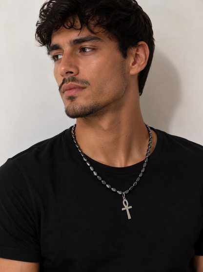 Hematite Ankh Necklace