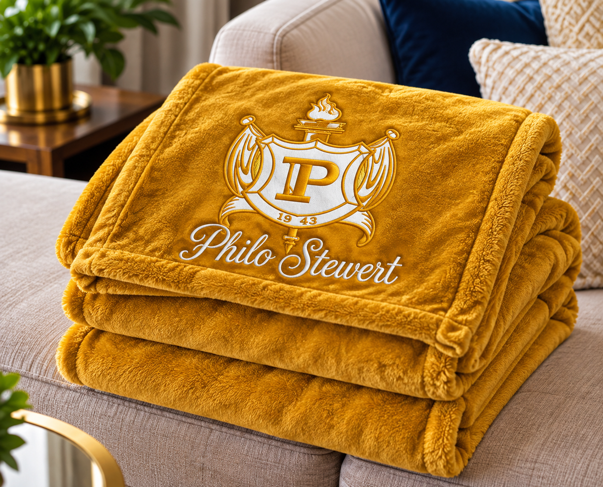 Customizable Golden Throw Blanket