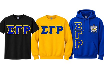 Custom Greek Letter T-Shirt, Sweatshirt or Hoodie