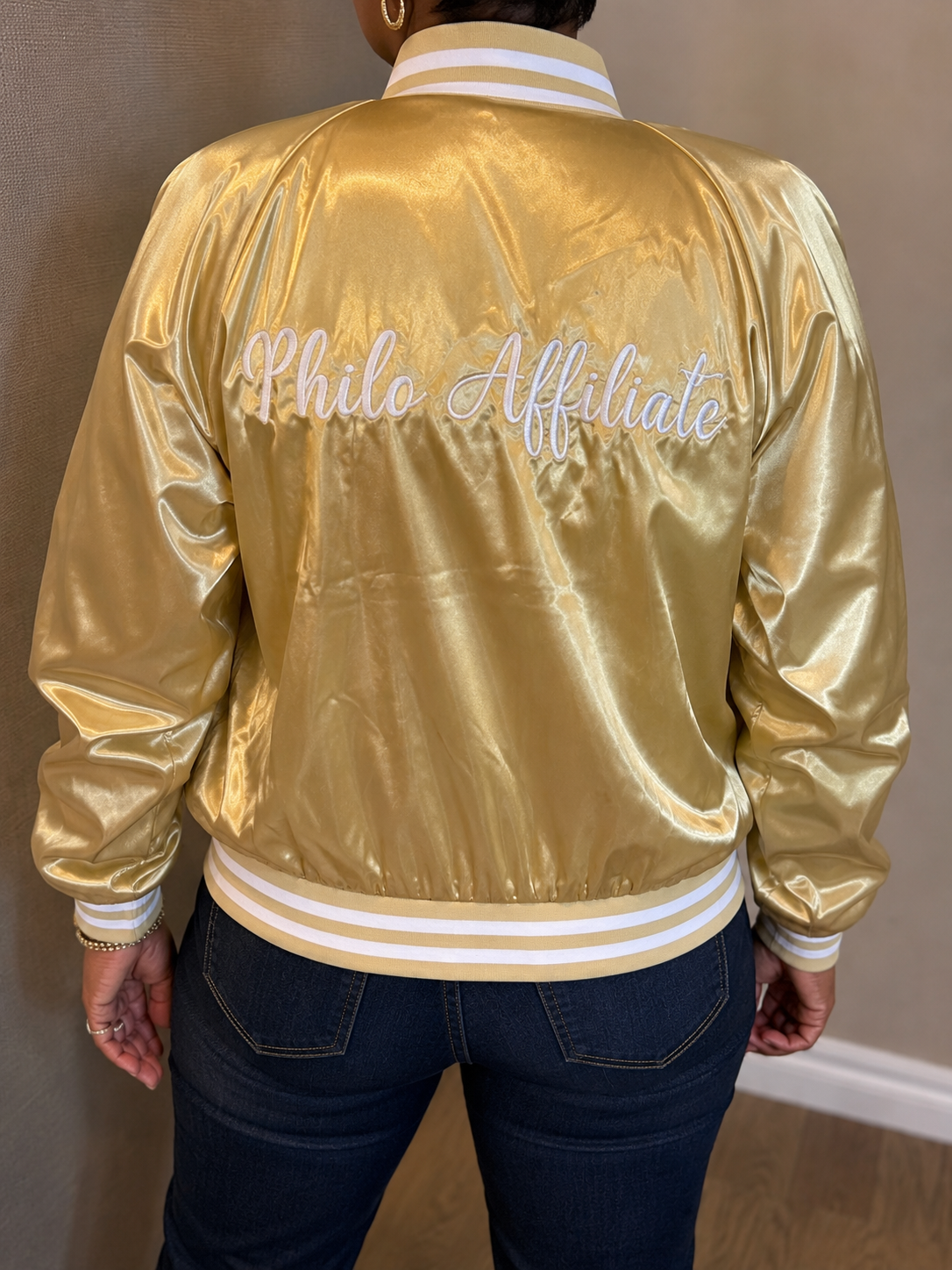 Satin Members Only Bomber Jacket