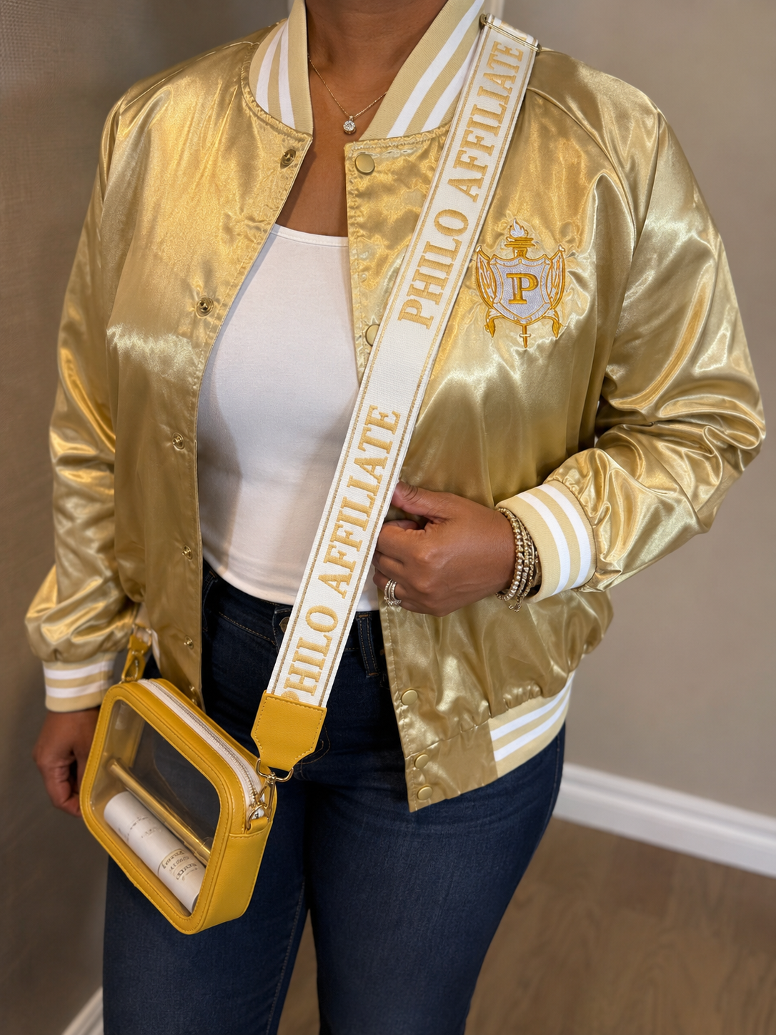 Satin Members Only Bomber Jacket