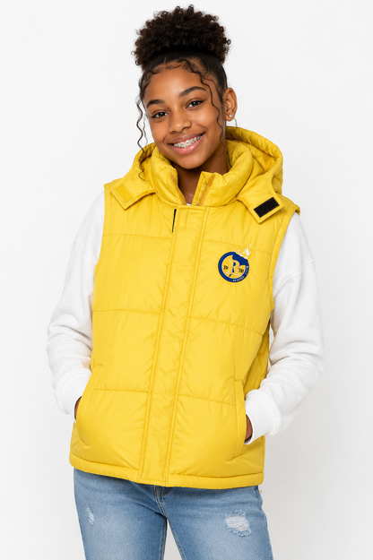 XL Rhoer Chevron Puffer vest w/ hood