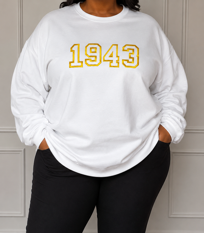 1943 5XLWhite Crew Neck Sweater