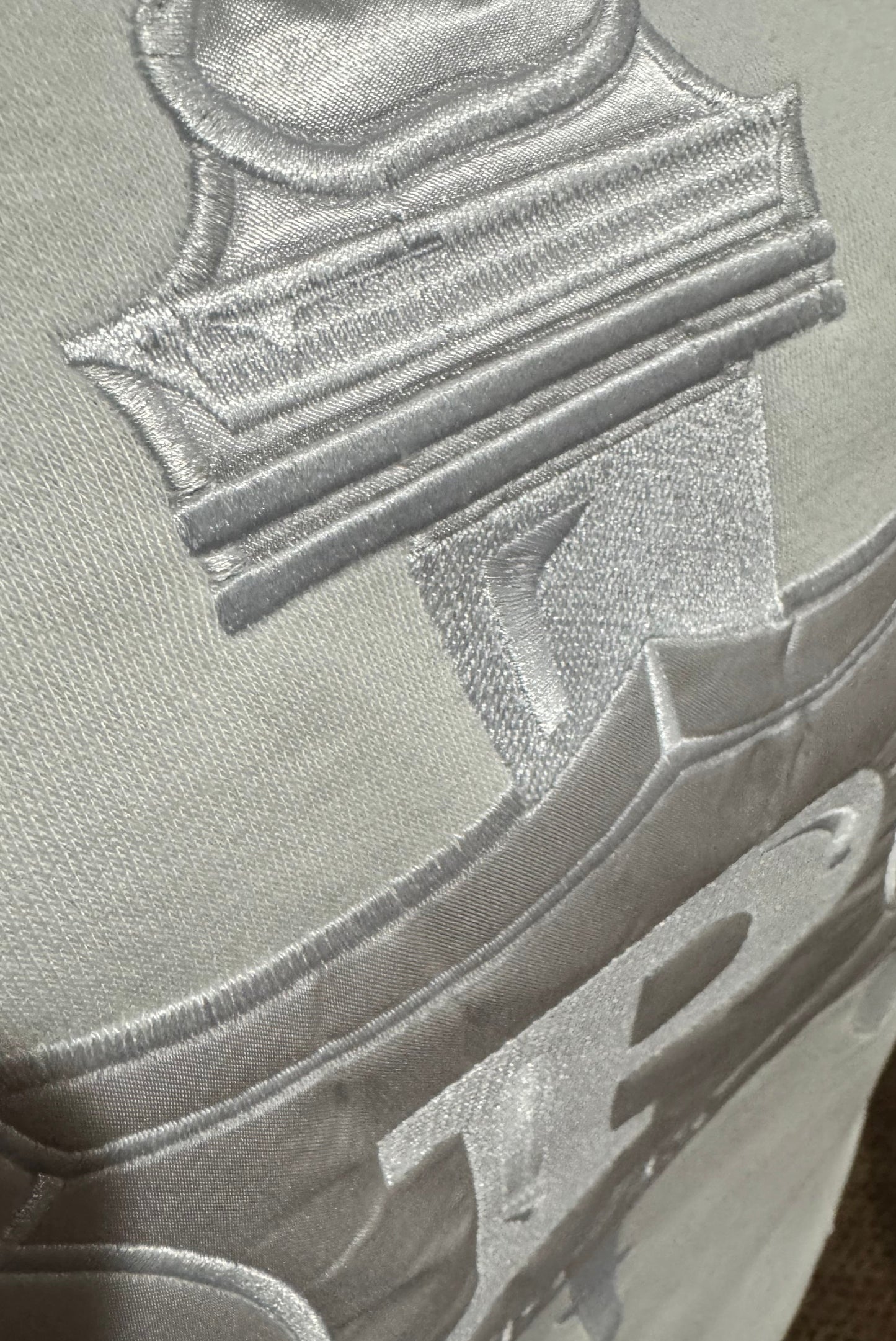 All White PHILO Embroidered Crew Neck
