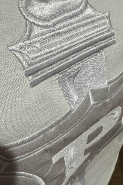 All White PHILO Embroidered Crew Neck