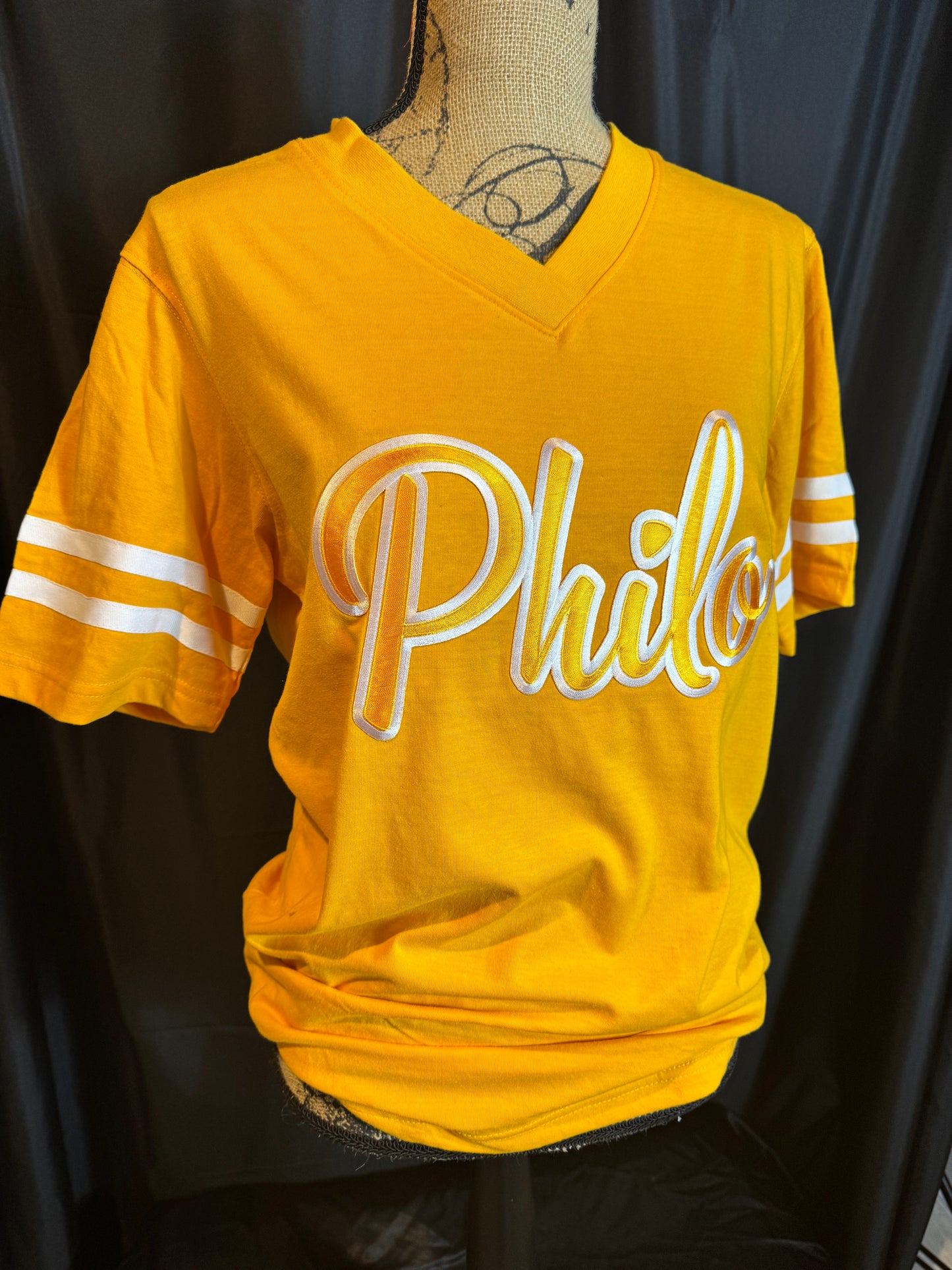 Philo Script Tee with Strips