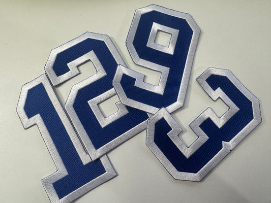 White & Blue Numbers