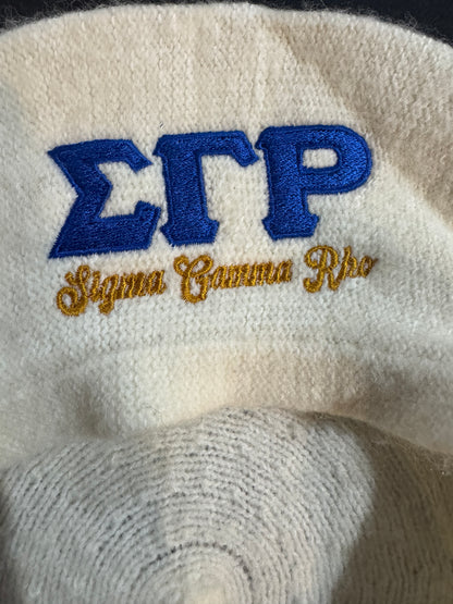 French Sigma Embroidered Beret