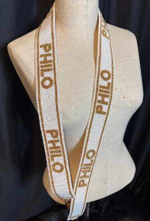 Philo White Beaded Purse Strap