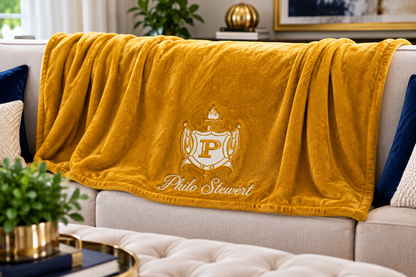 Customizable Golden Throw Blanket