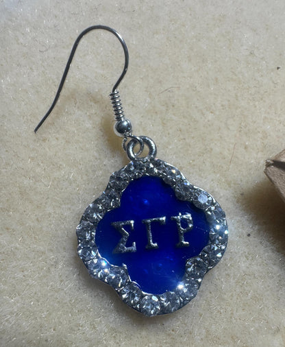Silver Rhinestone Earring and Necklace Set