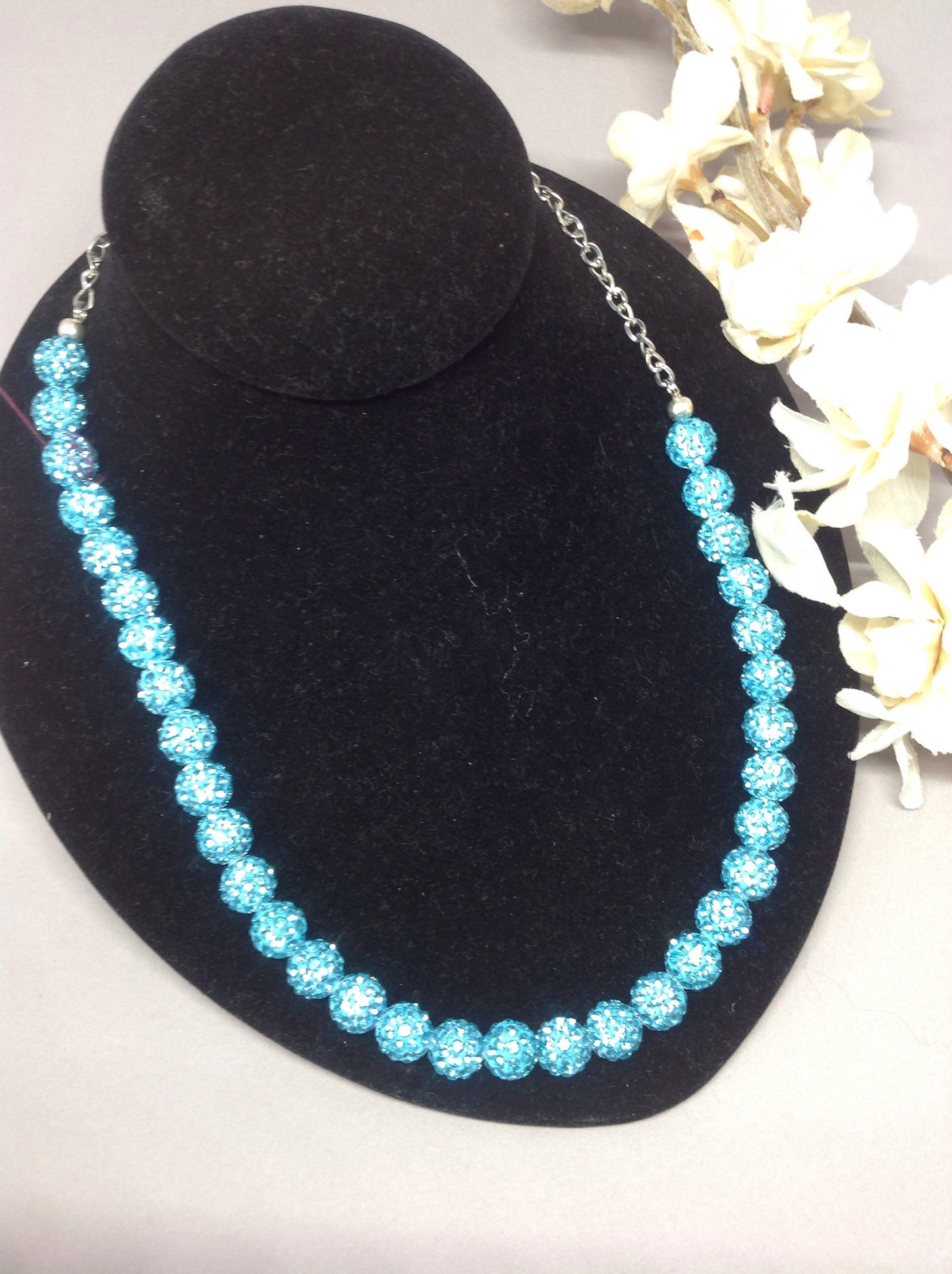 10mm Shamballa Beaded Bling Necklace